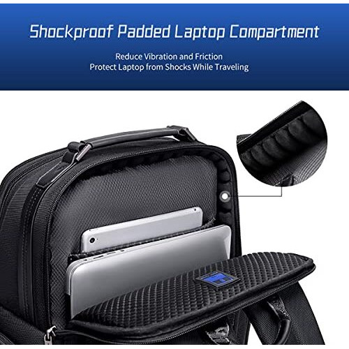Arctic Hunter Business Backpack For Men 20L Heavy Duty 15.6-Inch Laptop Backpack 1680D Polyester Padded Premium Laptop Bag Scratch & Water-Resistant Multiple Pockets, Black