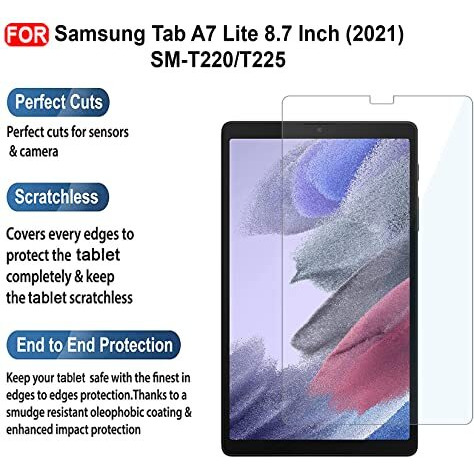 Cedo Samsung Tab A7 Lite (8.7 Inch) Tempered Glass | Screen Protector Clear Tempered Glass For Samsung Galaxy Tab A7 Lite (8.7 Inch) - Sm-T220 / T225 (2021)