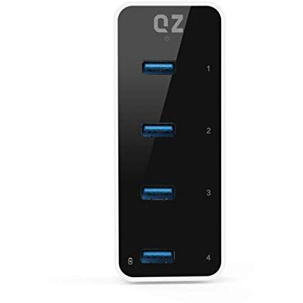 [12V 2A 24W Power, Industrial Grade] Qz Active Powered Usb Hub, 4 Port Usb Hub With 12V 2A 24W Power Adapter, Usb 3.1 Gen 1 1