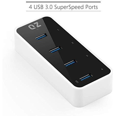 [12V 2A 24W Power, Industrial Grade] Qz Active Powered Usb Hub, 4 Port Usb Hub With 12V 2A 24W Power Adapter, Usb 3.1 Gen 1 1