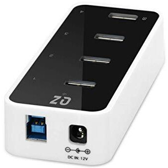 [12V 2A 24W Power, Industrial Grade] Qz Active Powered Usb Hub, 4 Port Usb Hub With 12V 2A 24W Power Adapter, Usb 3.1 Gen 1 1