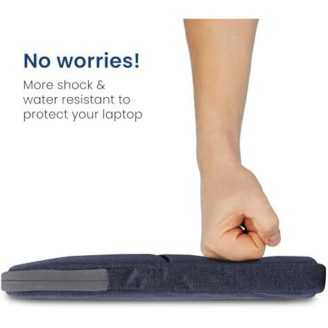 Craloft Polyester Laptop Sleeve Cover Bag Compatible With Macbook 16 Inch With Charger Pouch (Grey_L25)