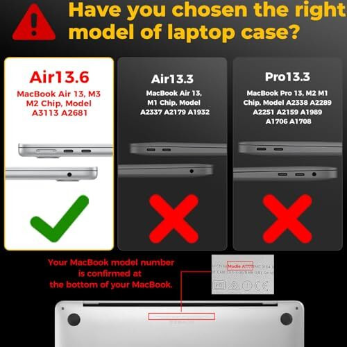 Eoocoo Hard Shell Case Compatible For Macbook Air 13.6 Inch 2025 2024 2022 M4 A3240 M3 A3113 M2 A2681 Retina Display&Touch Id,M2 M3 M4 Air 13" For Keyboard Skin Cover&Screen Protector - Crystal Clear