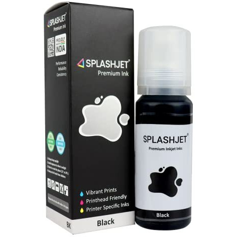 Splashjet 003 Compatible Refill Ink For Epson L3110, L3150, L3115, L3116, L3101, L3210, L3215, L3216, L3250, L3151, L3152, L3156, L5190 Printer Ink - (70Gm X 1) Black Ink Bottle - 501732