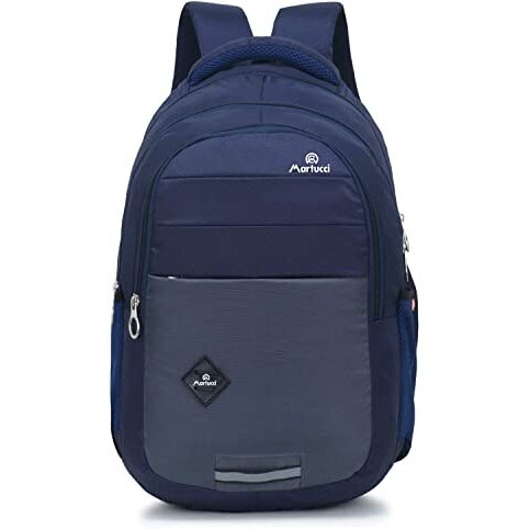 Martucci 36L Spacious Lightweight Polyester Laptop Backpack Unisex/College/School/Travel Backpack/Business Bag/Unisex Travel Backpack With Rain Cover (Compatible With Upto 17 Inch Laptop)(Navy Blue)