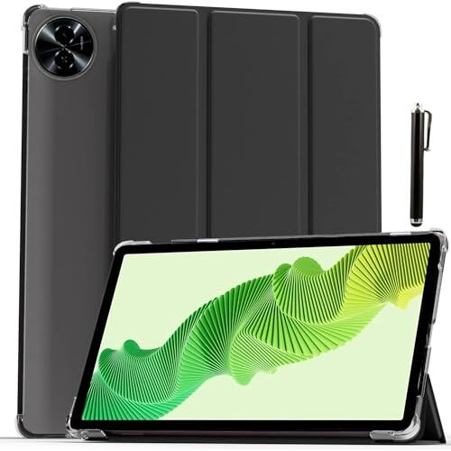 Proelite Case Cover For Realme Pad 2 11.5 Inch Cover, Smart Flip Case Cover For Realme Pad 2 11.5 Inch Translucent Back With Stylus Pen, Black