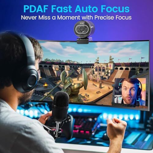 Emeet S600 4K Webcam For Streaming - Sony 1/2.5'' Sensor, Pdaf Autofocus, 1080P@60Fps, 2 Noise Reduction Mics, Built-In Privacy Cover, 40-73 Fov, Streaming Camera For Live Commerce/Gaming/Beauty