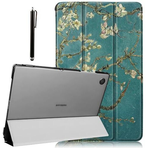 Proelite Cover For Samsung Galaxy Tab A9 Plus 11 Inch Case Cover, Smart Flip Case Cover For Samsung Galaxy Tab A9+ 11 Inch Translucent Back With Stylus Pen, Flowers