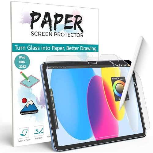 Xiron 2 Pack Paperfeel Screen Guard For Ipad A16/11Th/10Th Generation 2025/2022, Matte Pet Paper Screen Protector For Ipad Writing And Drawing Anti-Glare And Easy Installation