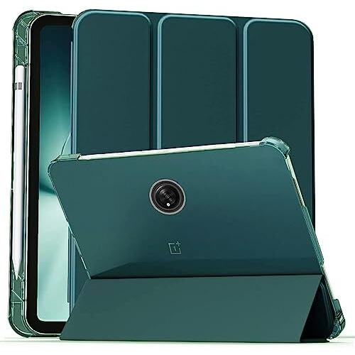Proelite Cover For Oneplus Pad Cover, Transparent Flip Case Cover For Oneplus Pad 11.61 Inch 2023, Support Auto Sleep Wake With Pen Holder, Green
