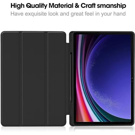 Proelite Cover For Galaxy Tab S9 Fe Plus/S9 Plus/S10+ 12.4" Cover, Soft Flexible Flip Case Cover With S Pen Holder For Samsung Galaxy Tab S9 Fe+/S9 Plus/S10+ 12.4 Inch, [Recoil Series]- Dark Blue