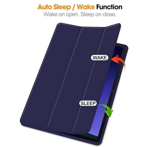 Proelite Cover For Galaxy Tab S9 Fe Plus/S9 Plus/S10+ 12.4" Cover, Soft Flexible Flip Case Cover With S Pen Holder For Samsung Galaxy Tab S9 Fe+/S9 Plus/S10+ 12.4 Inch, [Recoil Series]- Dark Blue
