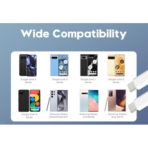 100Fit Google Pixel Original Type C To Type C Mobile Data Charging Cable For Pixel 8 Pro/8/8A/7 Pro/7/7A/6 Pro/6/6A/5/Chromebook Laptop/Buds/And Other Usb C Device Support For Nothing Phone 2/1, 30W
