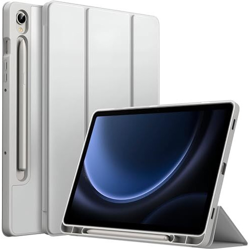 Proelite Cover For Samsung Galaxy Tab S9 Fe/S10 Fe 10.9 Inch Cover, Soft Flexible Flip Case Cover With S Pen Holder For Samsung Galaxy Tab S10/S9 Fe 10.9", Auto Sleep Wake, [Recoil Series] - Grey
