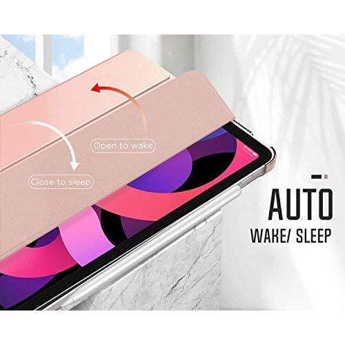 Proelite Case For Ipad Air 11 Inch M3/M2 2025/2024, Air 5Th Gen 2022/Ipad Air 4Th Gen 2020 10.9 Inch, Slim Hard Pc Translucent Back Shell Smart Cover Fit Ipad Air 11 M3/M2 & Air 10.9 Case, Rose Gold