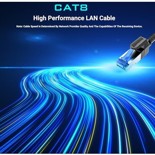 Genuinexer Premium Cat 8 Ethernet Cable Up To 40Gbps 2000Mhz | Copper Core + F/Ftp Braided High Speed Rj45 Lan Cable | Network Cable For Laptop, Pc, Tv, Modem, Router, Cctv & Gaming | 1 Meter