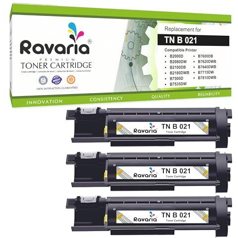 Ravaria Tn B021 Compatible Toner Cartridge For Br Tn-B021 Toner Cartridge Compatible For Br B7500D B7535Dw B7600Db B7620Dwb B7640Dwb B2000D B2080Dw B2100Db B2180Dwb B7715Dw B7810Dwb Printer