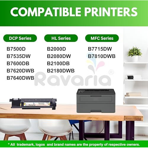 Ravaria Tn B021 Compatible Toner Cartridge For Br Tn-B021 Toner Cartridge Compatible For Br B7500D B7535Dw B7600Db B7620Dwb B7640Dwb B2000D B2080Dw B2100Db B2180Dwb B7715Dw B7810Dwb Printer