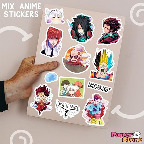 Paper9Store Pack Of 80+ Anime Stickers For Laptop, Phone Case, Guitar, Bike, Pc, Scrapbook Etc. Waterproof Glossy Laminated Residue Free Anime Stickers