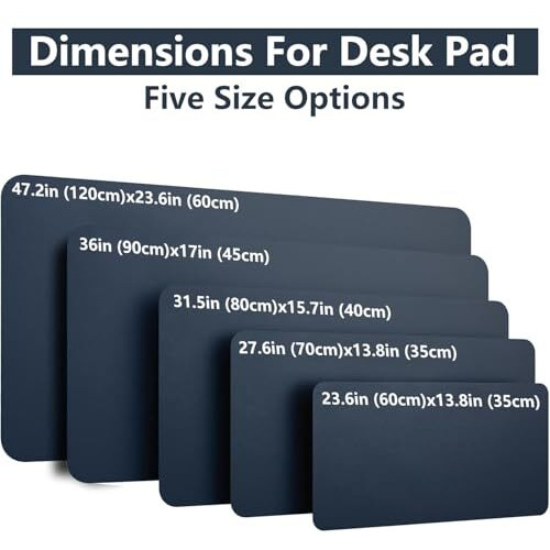 Aropana Vegan Leather Desk Mat, Mouse Pad Large, Computer Table Mat, Reversible Extended Laptop Pad For Desk, Dual Side Waterproof Edge-Stitched (47.2X23.6 Inch, Navy Blue/Yellow)