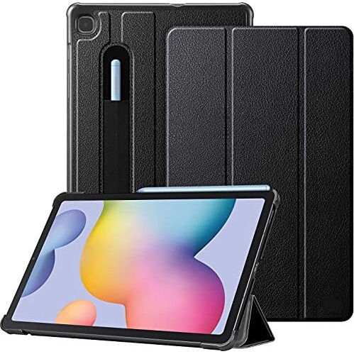 Proelite Smart Trifold Flip Case Cover For Samsung Galaxy Tab S6 Lite 10.4 Inch 2024 Sm-P610/P615, Support S Pen Magnetic Attachment [Black]