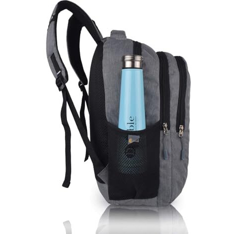 Half Moon Spring 34L School Bags For Boys School Bag For Girls | 4 Compartment Backpack For Men & Women | Water Resistant | 5 Zips Stylish And Trendy College Bag For Unisex (Grey)