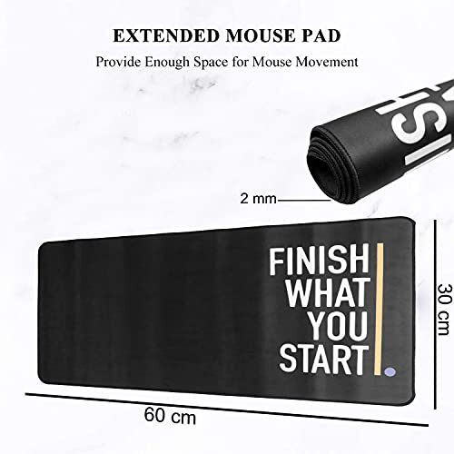 Seagull Flight Of Fashion Large Extended Mouse Pad Xxl With Non-Slip Rubber Base, Stitched Edge Mouse Mat For Laptop, Computer & Desk - 60 X 30 X 0.2 Cm - Finish What You Start Quote