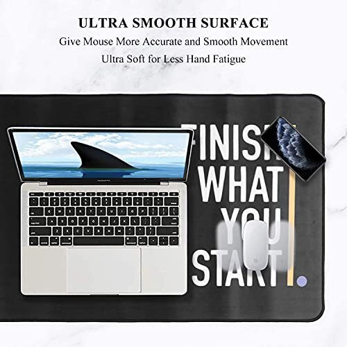 Seagull Flight Of Fashion Large Extended Mouse Pad Xxl With Non-Slip Rubber Base, Stitched Edge Mouse Mat For Laptop, Computer & Desk - 60 X 30 X 0.2 Cm - Finish What You Start Quote