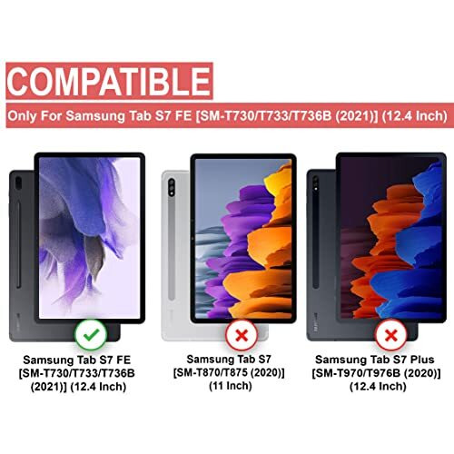 Cedo Samsung Tab S7 Fe (12.4 Inch) Tempered Glass | Screen Protector Clear Tempered Glass For Samsung Galaxy Tab S7 Fe 12.4 Inch - Sm-T730/T733/T736B (2021)