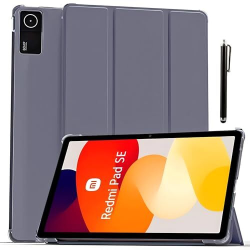 Proelite Case Cover For Redmi Pad Se 11 Inch Cover, Smart Flip Case Cover For Redmi Pad Se 11 Inch Translucent Back With Stylus Pen [Auto Sleep Wake Feature], Lavender