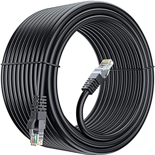 Fedus 10 Meter High Speed Rj45 Cat6 Ethernet Patch Cable Lan Cable Internet Network Computer Cable Cord High Speed Gigabit Category Utp Wires For Pc, Modem, Router, Lan Adsl  Black 10M