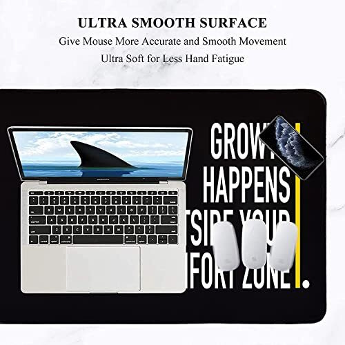 Seagull Flight Of Fashion Large Extended Mouse Pad Xxl With Non-Slip Rubber Base, Stitched Edge Mouse Mat For Laptop, Computer & Desk - 60 X 30 X 0.2 Cm - Outside Your Comfort Zone Quote