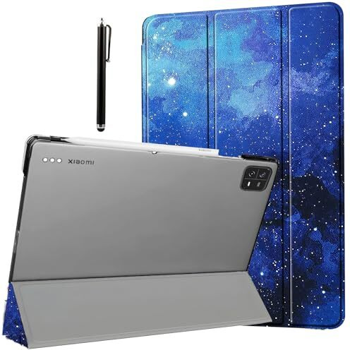 Proelite Cover For Xiaomi Mi Pad 6 Case Cover 11 Inch Flip Stand Cover With Transparent Back & Stylus Pen [Auto Sleep Wake Support], Stars