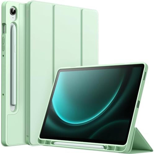 Proelite Cover For Samsung Galaxy Tab S9 Fe/S10 Fe 10.9 Inch Cover, Soft Flexible Flip Case Cover With S Pen Holder For Galaxy Tab S10/S9 Fe 10.9", Auto Sleep Wake, [Recoil Series] - Mint Green