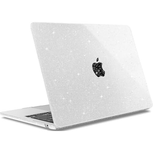 Hasthip Laptop Cover For Macbook Air M4 A3240 M3 A3113 M2 A2681 13.6 Inch 2025 2024 2022 Release Hard Shell Case Cover For Apple Macbook Air 13 Inch Cover Anti Fall Scratch Clear Glitter Crystal