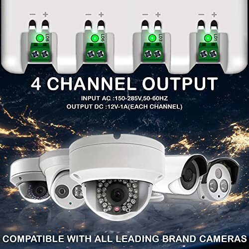 Fedus 4 Channel Smps For Cctv, Power Supply Adapter For Up To 4 Cctv Security Cameras Cctv Power Supply Smps, Power Supply Adapter For Video Surveillance Camera System, Cctv, Dome, Bullet Cameras