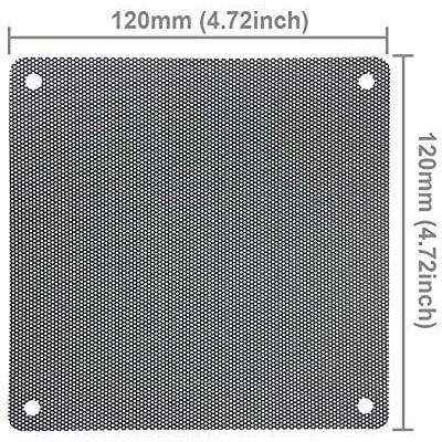 Hasthip 5Pcs 12Cm Pc Fan Dust Filter Black Square Pc Computer Mesh Dustproof Case Cover Fan Pc Dust Filter Cooler With 20 Screws (12Cm)