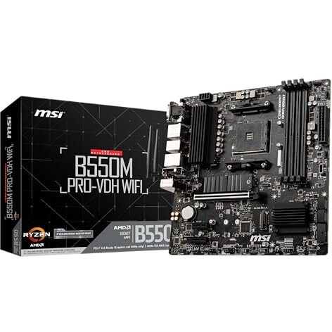 Msi B550M Pro-Vdh Wifi Ddr4, M.2, Usb 3.2 Gen 1, Front Type-C, Wi-Fi, Hdmi, Micro Atx Gaming Motherboard Amd Ryzen 5000 Series Desktop Processors