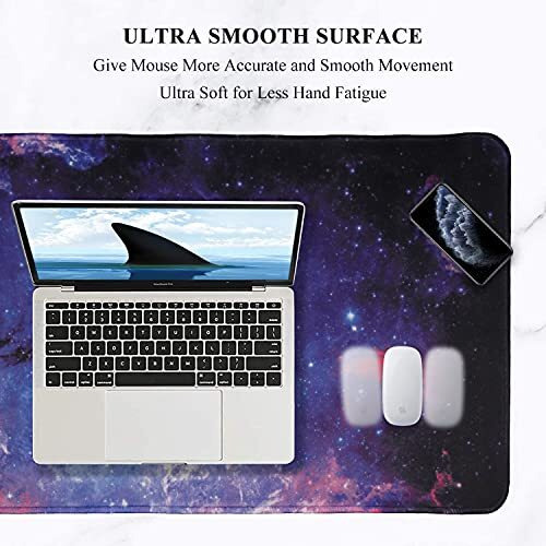Seagull Flight Of Fashion Large Extended Mouse Pad Xxl With Non-Slip Rubber Base, Stitched Edge Mouse Mat For Laptop, Computer & Desk - 60 X 30 X 0.2 Cm - Galaxy
