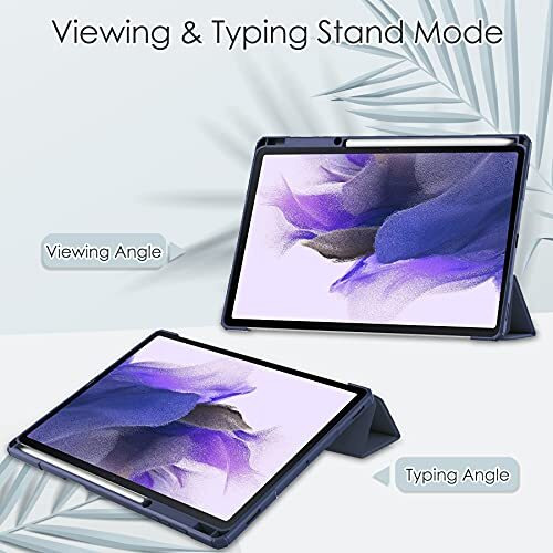 Proelite Smart Flip Case Cover For Samsung Galaxy Tab S8 Plus/S7 Plus/S7 Fe 12.4 Inch Sm-X800/X806/T970/T975/T976/T735 With S Pen Holder, Dark Blue [Transparent Back]