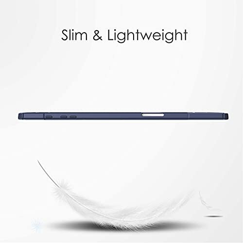 Proelite Smart Flip Case Cover For Samsung Galaxy Tab S8 Plus/S7 Plus/S7 Fe 12.4 Inch Sm-X800/X806/T970/T975/T976/T735 With S Pen Holder, Dark Blue [Transparent Back]
