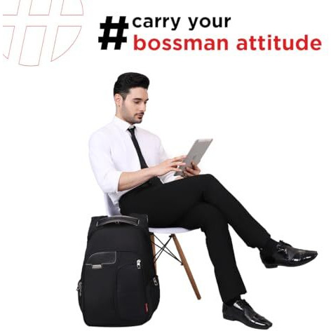 Harissons Vervo 40L Waterproof Laptop Backpack For Men & Women | Fits 15.6" Laptop With Sternum Strap, Quick Access Pocket, Detachable Key Holder, Organized Compartments & Raincover (Black)