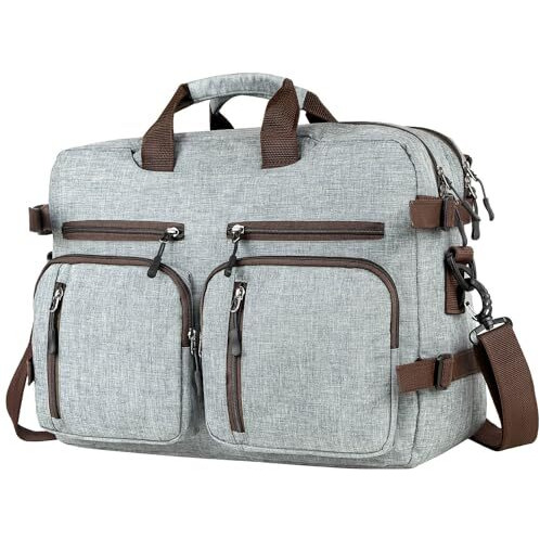 Fatmug Laptop Bag For Men - Convertible Backpack For Office And Travel (Light Grey, Oxford Fabric)