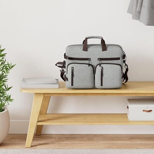 Fatmug Laptop Bag For Men - Convertible Backpack For Office And Travel (Light Grey, Oxford Fabric)