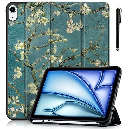 Proelite For Ipad Air 11 Inch Case M2 2024, Ipad Air 5Th/4Th Generation Case 10.9 Inch, Smart Flip Case Cover For Apple Ipad Air With Pencil Holder [Auto Sleep/Wake] With Stylus Pen - Flowers, Multi