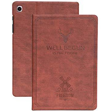 Proelite Deer Smart Flip Case Cover For Samsung Galaxy Tab S6 Lite 10.4 Inch Sm-P610/P615/P613 With S Pen Holder [Auto Sleep Wake], Wine Red