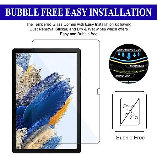 Spcore [Anti-Scratch & [Smudge Proof] [Bubble Free] Premium Tempered Glass Screen Protector Guard For Samsung Galaxy Tab A8 10.5 Inch [Sm-X200/X205/X207] 2022 Smartphone