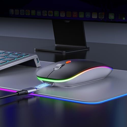Offbeat Dash Dual Bluetooth 5.1+5.0 & 2.4Ghz Wireless, Type-C Rechargeable Silent Click Mouse, Triple Device Connectivity Windows, Mac, Ios, Android