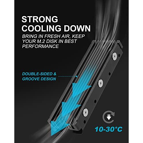 Zorbes M.2 Ssd Heatsink, Aluminum M.2 2280 Ssd Heatsink With Thermal Silicone Pad For Pc / Ps5 M.2 Pcie Nvme Ssd Or M.2 Sata Ssd