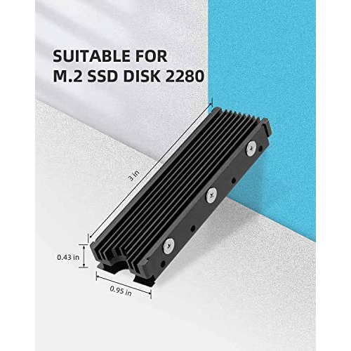 Zorbes M.2 Ssd Heatsink, Aluminum M.2 2280 Ssd Heatsink With Thermal Silicone Pad For Pc / Ps5 M.2 Pcie Nvme Ssd Or M.2 Sata Ssd